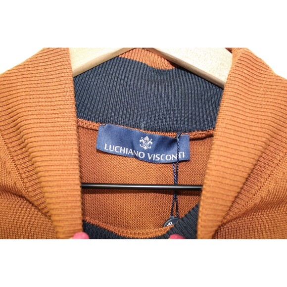 Luchiano Visconti Burnt Orange Pullover Preppy Business Casual Sweater Size XL - Picture 2 of 10